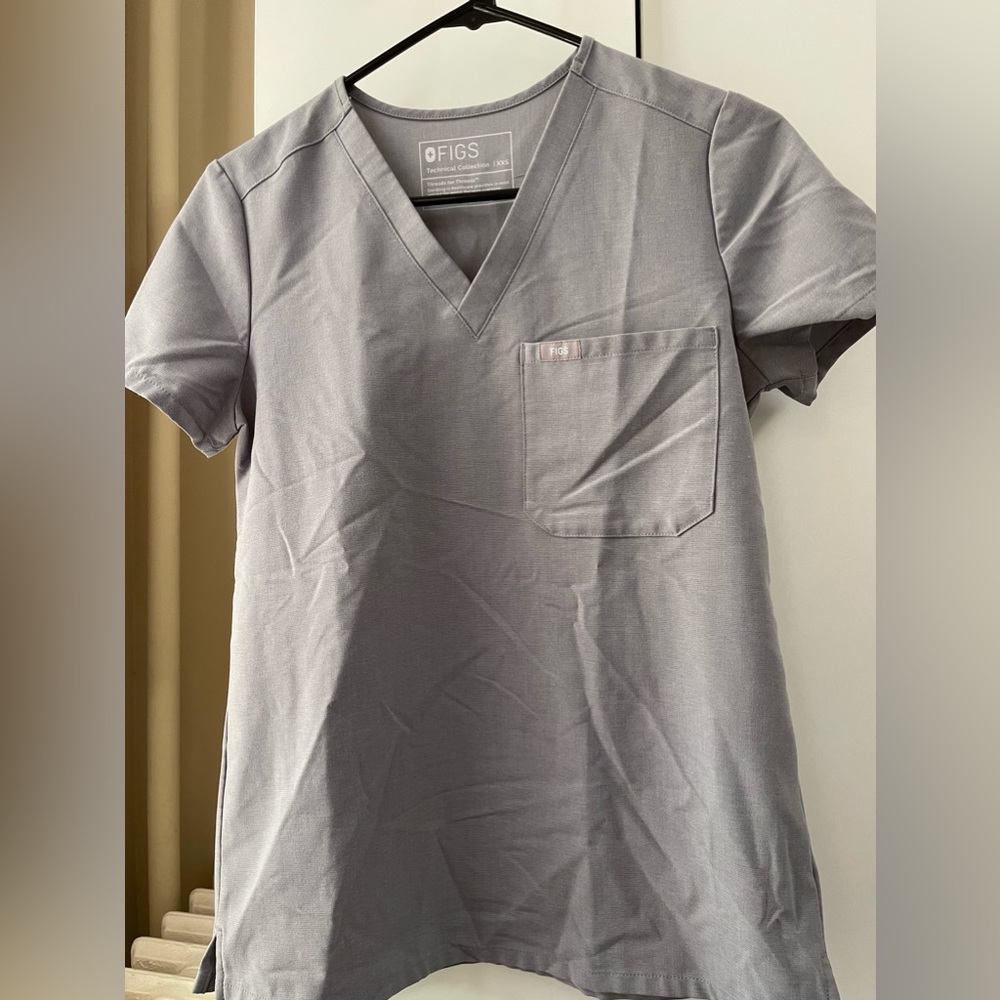 Figs Scrub Top Space Grey XXS